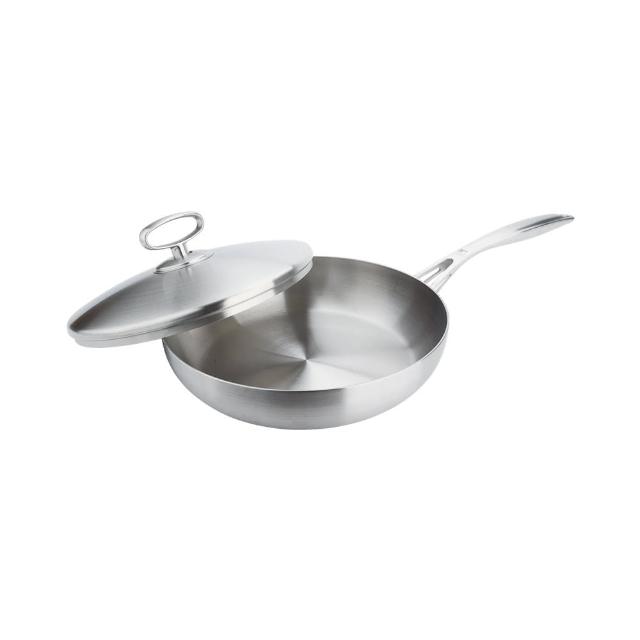【CLARE 可蕾爾】晶鑽316七層平底鍋28CM 台灣製造(適用IH及各式爐具)