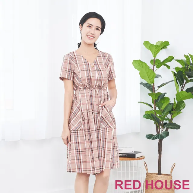 【RED HOUSE 蕾赫斯】休閒格紋洋裝(共2色)