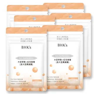 【BHK’s】大豆萃取+紅花苜蓿 素食膠囊6袋組(30粒/袋)