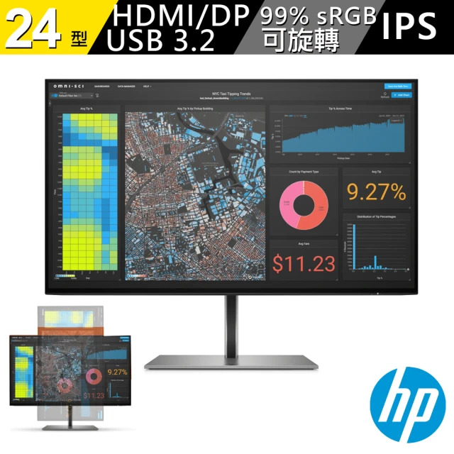 【HP 惠普】Z24f G3 FHD 24型 IPS薄邊框電腦螢幕
