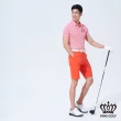 【KING GOLF】速達-男款亮彩修身彈性高爾夫球短褲(橘色)