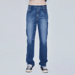 【BRAPPERS】男款 高腰彈性直筒褲(深藍)