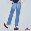 【BRAPPERS】女款 Boy Friend Jeans系列-中腰直向彈九分中直筒褲(淺藍)