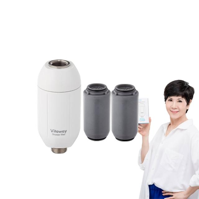【Vitaway】森林SPA活水沐浴器 活性碳 除氯 過濾器+替換濾心2組-陳月卿推薦(公司貨)