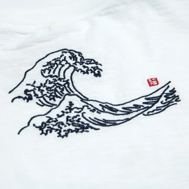 【EDWIN】江戶勝 男裝  經典LOGO短袖T恤(米白色)