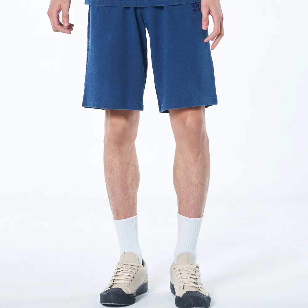 【BLUE WAY】男款 滿版 虎紋 運動褲 短褲 -鬼洗