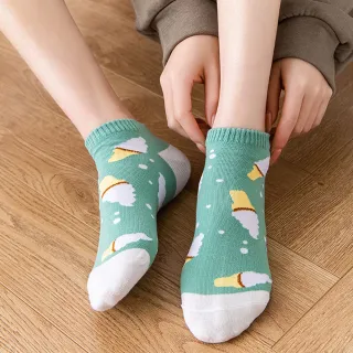 【Socks Form 襪子瘋】5雙組-創意冰淇淋棉質踝襪