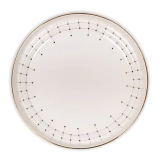【Caldo 卡朵生活】北歐輕奢典雅描金10吋陶瓷餐盤