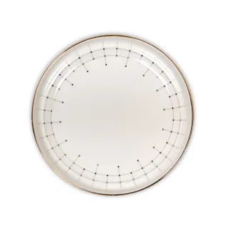 【Caldo 卡朵生活】北歐輕奢典雅描金8吋陶瓷餐盤