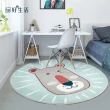 【hoi! 好好生活】童話世界可機洗圓地毯100x100cm-獅子
