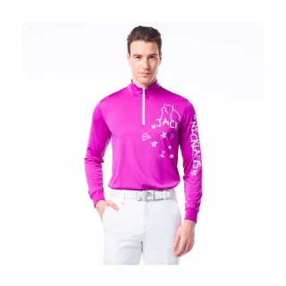 【Jack Nicklaus 金熊】GOLF男款抗UV吸濕排汗POLO衫/高爾夫球衫(紫色)