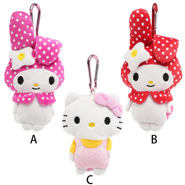 TDL HELLO KITTY美樂蒂娃娃玩偶鑰匙圈包包掛飾MP3收納包 722481(平輸品)