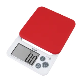 【TANITA】廚房矽膠微量電子料理秤&電子秤-2kg/0.1g-新款-紅色(KJ-212-RD輕巧收納廚房好物)