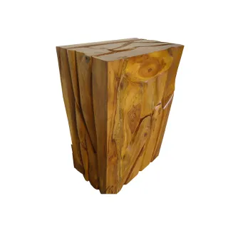 【吉迪市柚木家具】原木長方型邊几 LT-084B(置物檯 床頭櫃 邊桌 置物台)