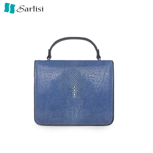 【Sarlisi】泰國進口新款真皮女包珍珠魚皮女士時尚斜背包小方包