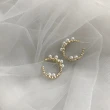 【MISS KOREA】韓國設計S925銀針巴洛克復古氣質珍珠鑲鑽C型耳環