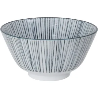 【Tokyo Design】瓷製餐碗 線紋黑12cm(飯碗 湯碗)