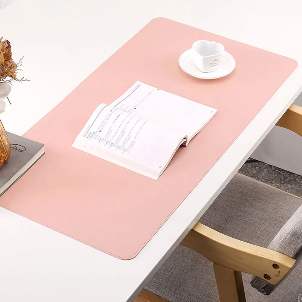 【fioJa 費歐家】1入 90X45CM 簡約素面雙色滑鼠墊 桌墊 餐墊(餐墊 桌墊 滑鼠墊 辦公桌墊)