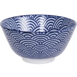 【Tokyo Design】瓷製餐碗 浪紋藍12cm(飯碗 湯碗)
