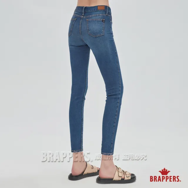 【BRAPPERS】女款 新美腳 ROYAL系列-低腰彈性八分窄管褲(深藍)