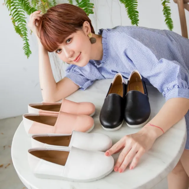 【baibeauty 白鳥麗子】MIT簡約百搭拼接平底懶人鞋(2WAY兩穿可後踩)