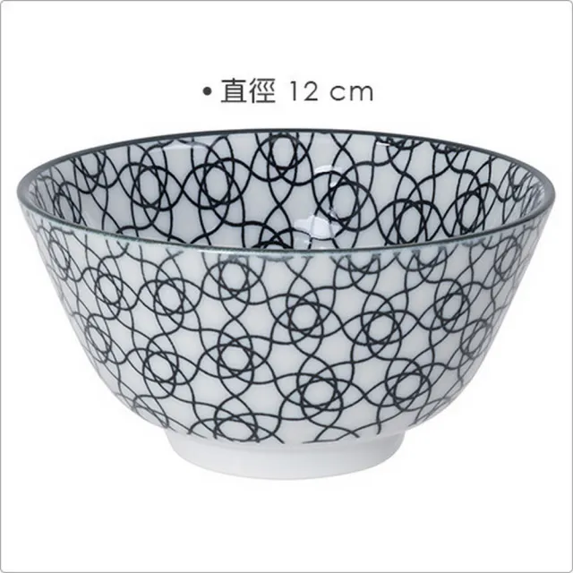 【Tokyo Design】瓷製餐碗 花繩黑12cm(飯碗 湯碗)