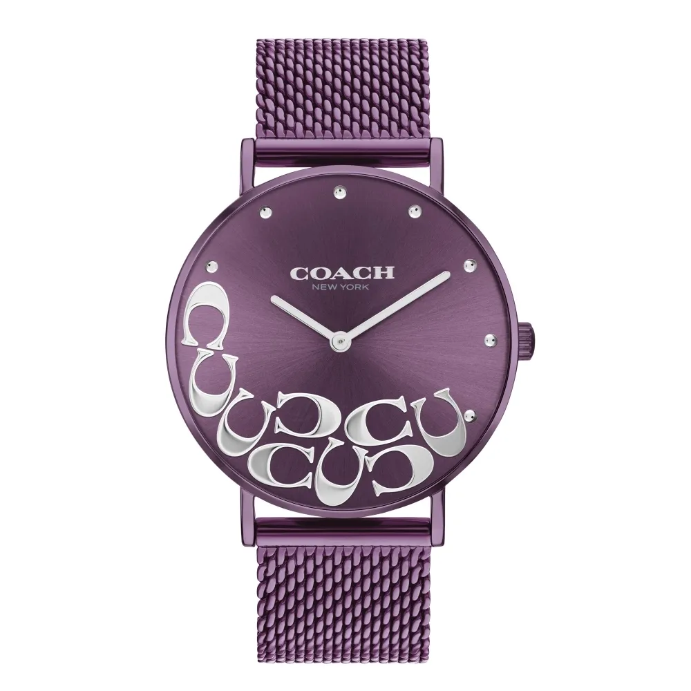 【COACH】設計款logo面盤米蘭帶腕錶36mm(14503823)