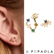 【PD PAOLA】西班牙時尚潮牌 金色雙魚座耳環 彩鑽星座耳環 925純銀鑲18K金(925純銀)