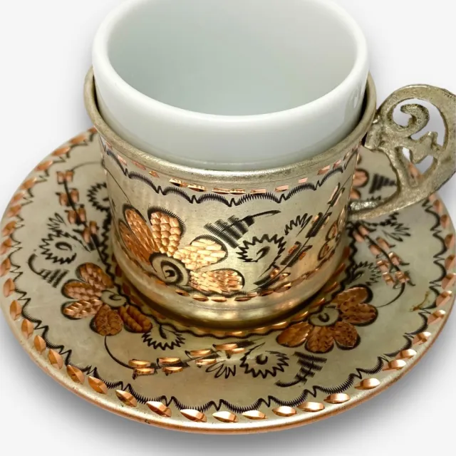 【SOLO 歐洲家居】手工銅雕原味濃縮咖啡杯盤組70ML