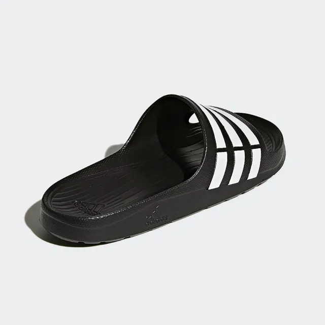 【adidas 愛迪達】拖鞋 男女鞋 運動 DURAMO SLIDE 黑 G15890