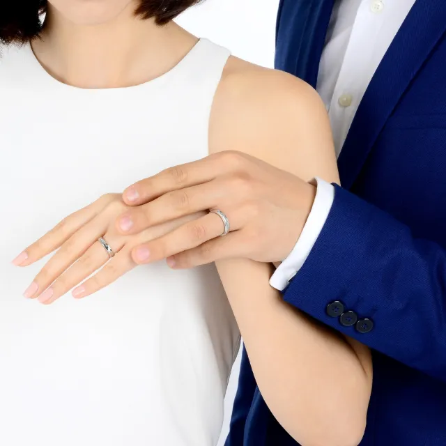 【PROMESSA】V&A博物館系列 我的承諾 鉑金情侶結婚戒指(女戒)