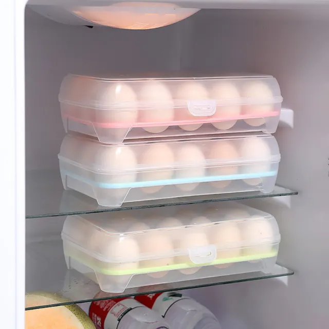 【Dagebeno荷生活】日式15格立式雞蛋盒 冰箱雞蛋收納透明保鮮盒