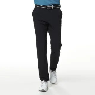 【Lynx Golf】korea 男款後腰異材質剪接設計平口休閒長褲(鐵灰色)