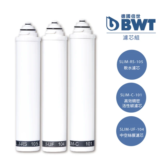 【BWT 德國倍世】SLIM 3 三道式羽纖櫥下式淨水器濾芯組(SLIM-RS 、SLIM-C、SLIM-UF)