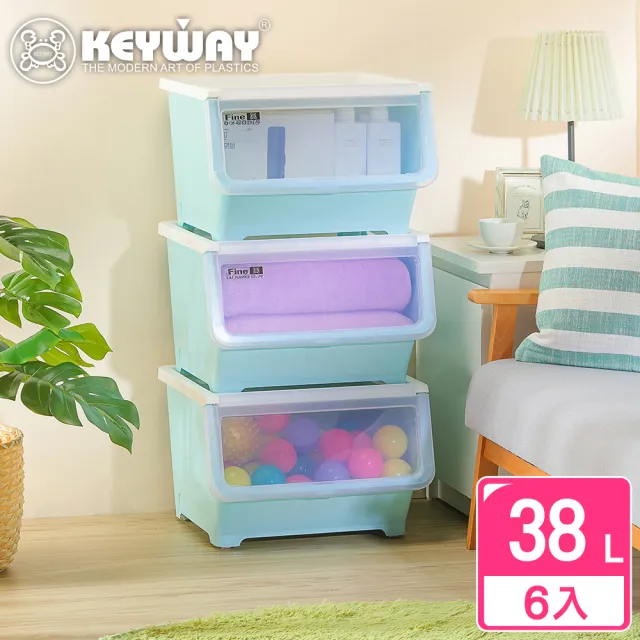 【KEYWAY 聯府】面寬45-馬德里直取式收納箱38L-6入(透明前蓋 整理箱 MIT台灣製造)