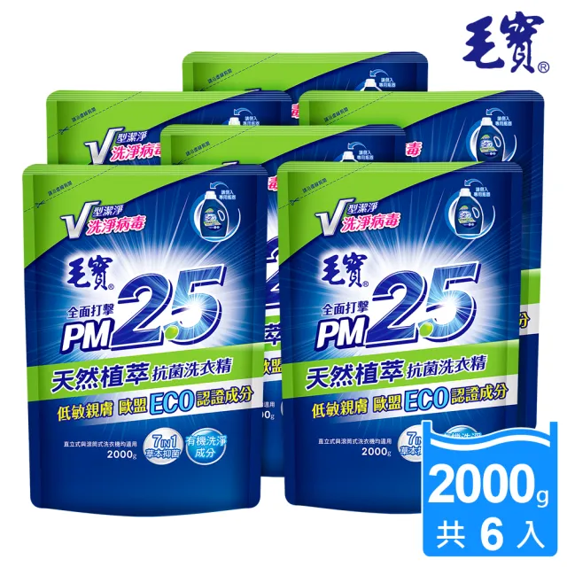 【毛寶】PM2.5洗衣精-補充包(2000gX6入)