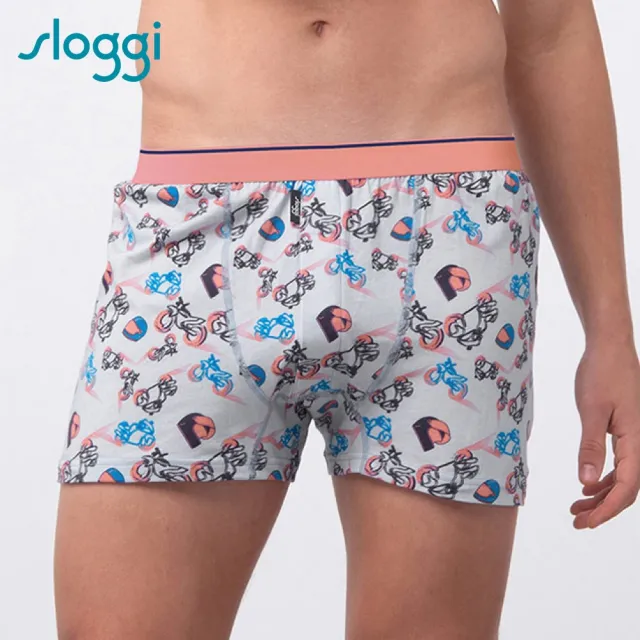【sloggi Men】MOTO追風騎士系列寬鬆平口褲 M-XXL 熱情珊瑚粉(男士寬鬆四角褲 90-509 B5)