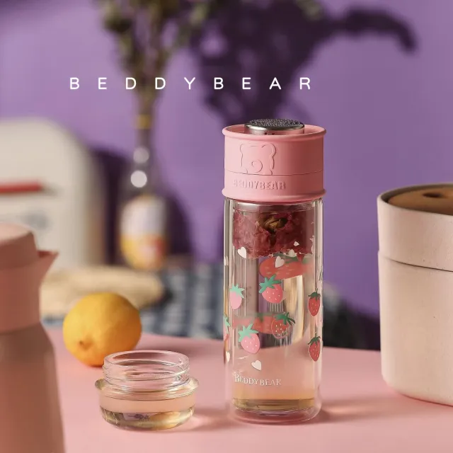 【BEDDYBEAR 杯具熊】茶水分離雙層玻璃杯 泡茶杯 320ml