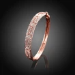【Aphrodite 愛芙晶鑽】歐美時尚幾何紋美鑽造型手環(玫瑰金色)