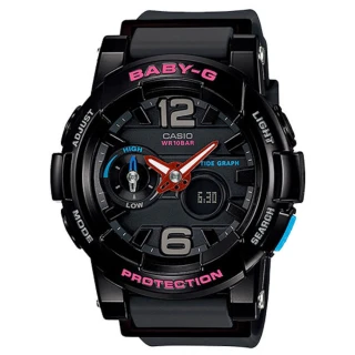 【CASIO 卡西歐】Baby-G系列 極限層次潮汐運動腕錶-黑(BGA-180-1BDR)