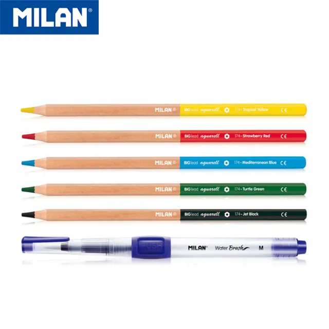 【MILAN】水溶性色鉛筆(5色+水筆)