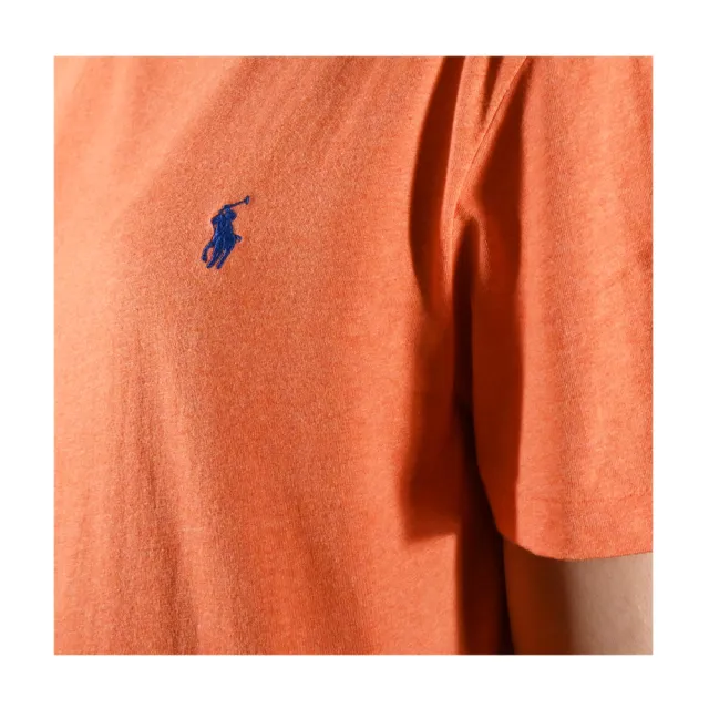 【RALPH LAUREN】經典刺繡小馬圓領短袖T恤(橘)