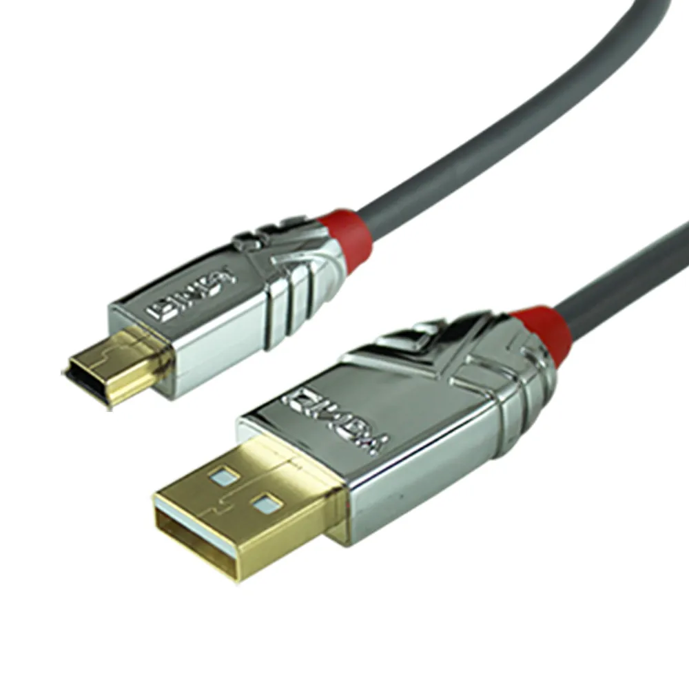【LINDY 林帝】CROMO 鉻系列 USB2.0 Type-A/公 to Mini-B/公 傳輸線 1m 36631