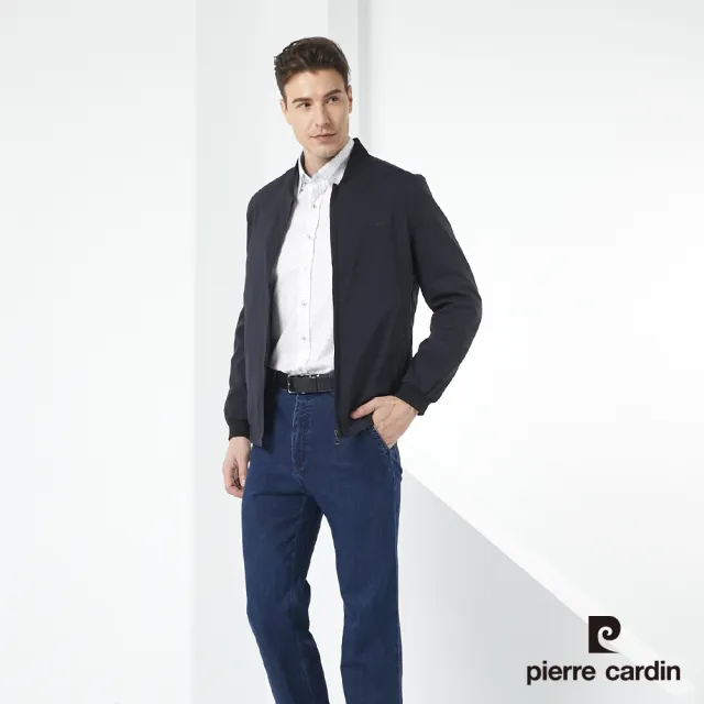 【pierre cardin 皮爾卡登】商務休閒 男款 防風棒球領飛行夾克外套 -丈青色(7215661-39)