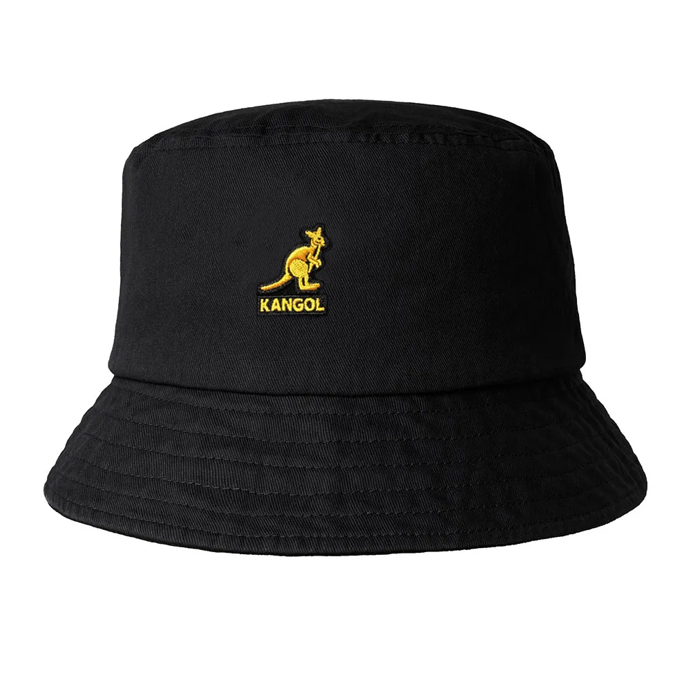 KANGOL】台灣獨家-WASHED BUCKET 漁夫帽(黑色金LOGO) - momo購物網 