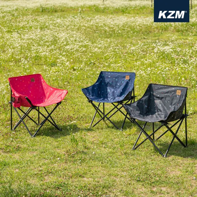 【KZM】印花休閒折疊椅(露營用品/戶外用品/椅子/折疊椅)