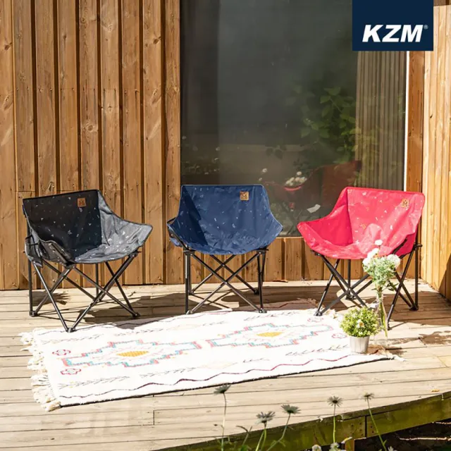 【KZM】印花休閒折疊椅(露營用品/戶外用品/椅子/折疊椅)