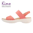 【Kimo】山羊皮彈性繫帶涼鞋 女鞋(珊瑚紅 KBASF150047)