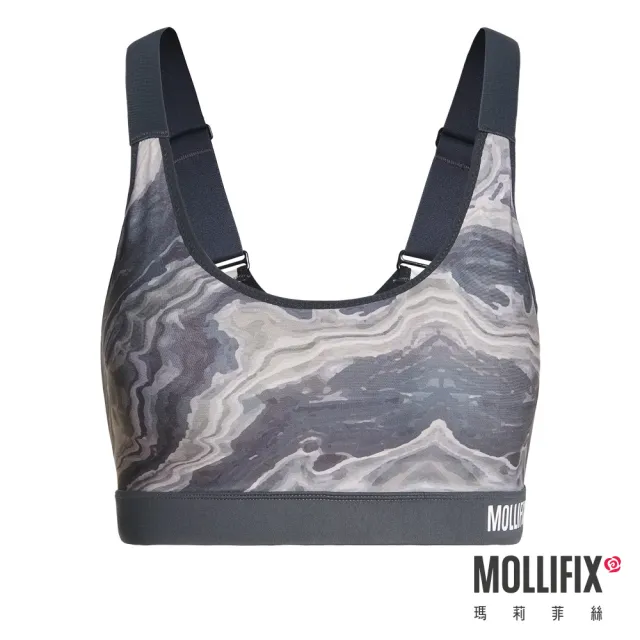 【Mollifix 瑪莉菲絲】水陸兩用速乾防曬運動內衣、瑜珈服、無鋼圈(岩石灰)
