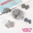 【UNICO】兒童 秋冬灰藍系列甜甜風全包布髮夾/髮飾-5入組(髮飾/配件/聖誕)